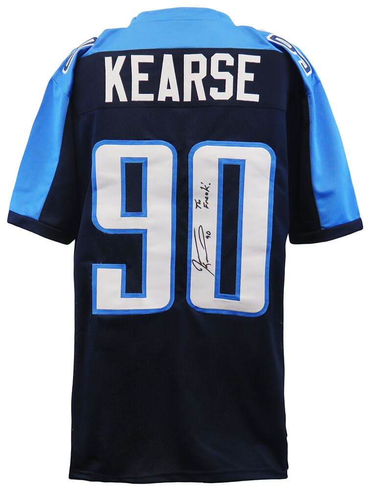 Jevon Kearse Autographed Blue Custom Football Jersey with The Freak-Powers Sports Memorabilia