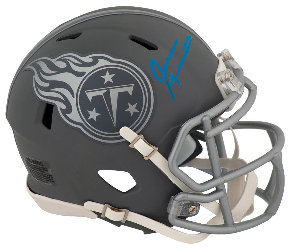 Jevon Kearse Tennessee Titans Autographed SLATE Riddell Speed Mini Helmet-Powers Sports Memorabilia