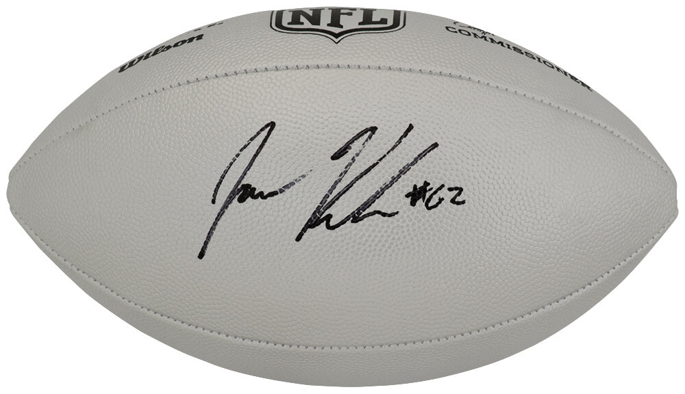 Jason Kelce Autographed Wilson Duke Metallic NFL Full Size Replica Football-Powers Sports Memorabilia