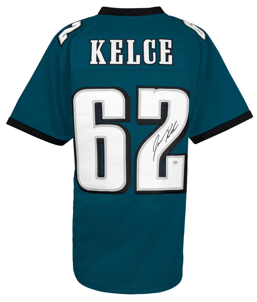 Jason Kelce Autographed Green Custom Football Jersey-Powers Sports Memorabilia