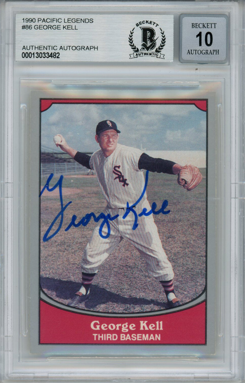 George Kell Chicago White Sox Signed Card - 1990 Pacific Legends #86 Beckett 10 Slab Beckett-Powers Sports Memorabilia