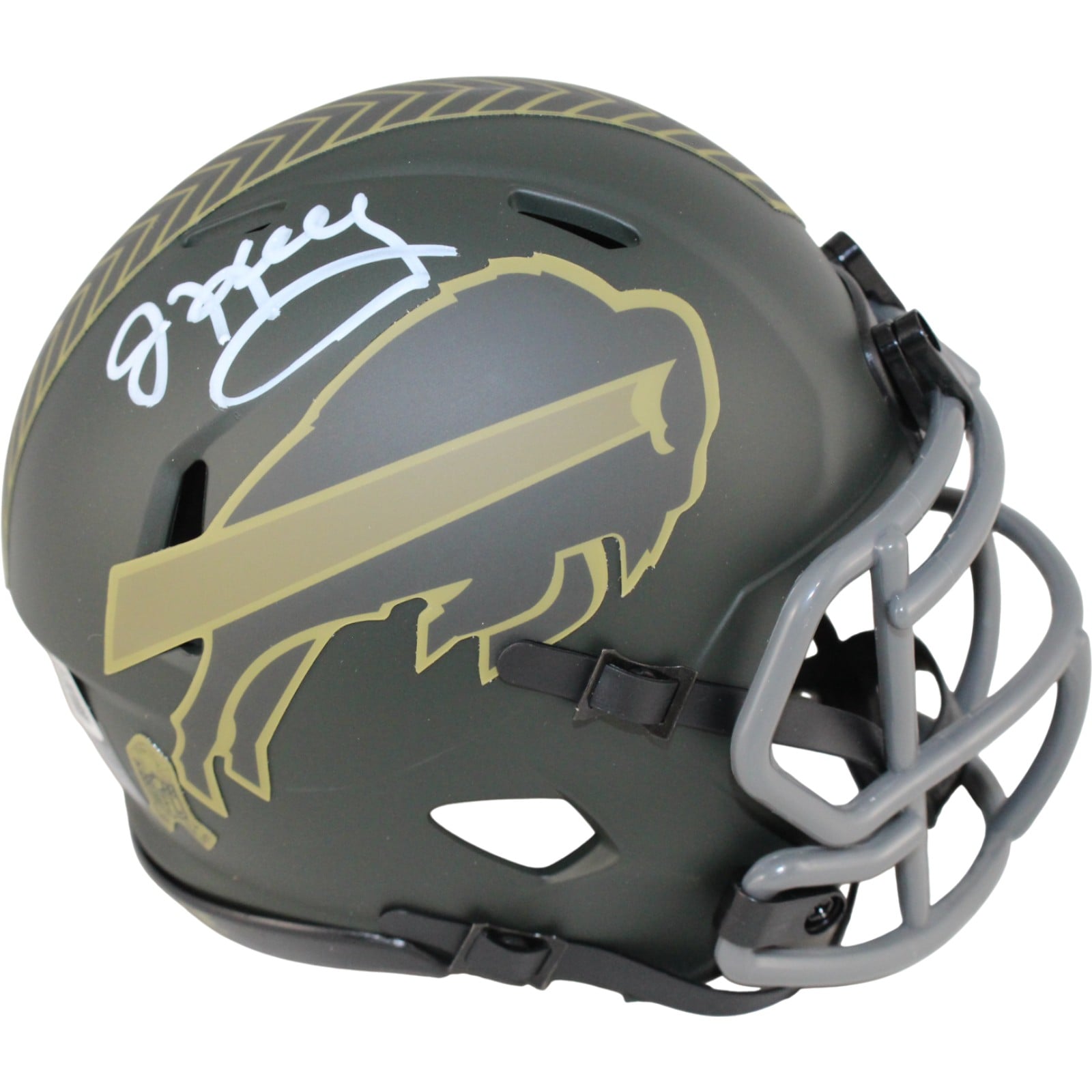 Jim Kelly Signed Buffalo Bills 25 STS Mini Helmet – Beckett Witness Authenticated-Powers Sports Memorabilia