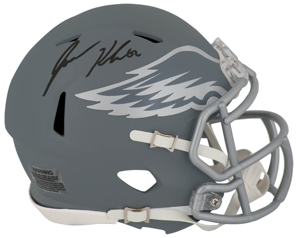 Jason Kelce Autographed Philadelphia Eagles SLATE Riddell Speed Mini Helmet-Powers Sports Memorabilia