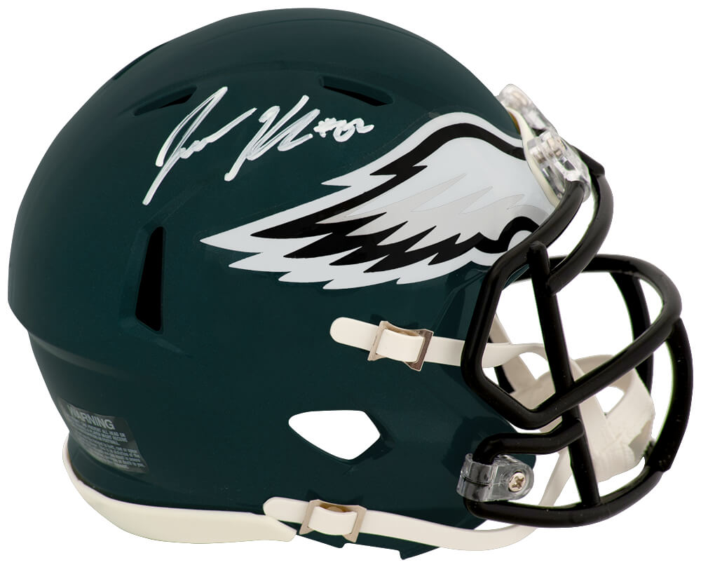 Jason Kelce Autographed Philadelphia Eagles Riddell Speed Mini Helmet-Powers Sports Memorabilia