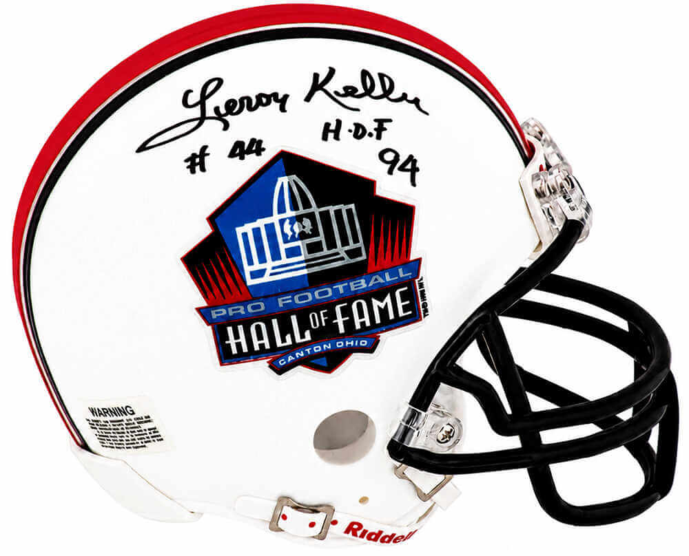 Leroy Kelly Autographed Hall of Fame Logo Riddell (VSR4) Mini Helmet with HOF'94-Powers Sports Memorabilia