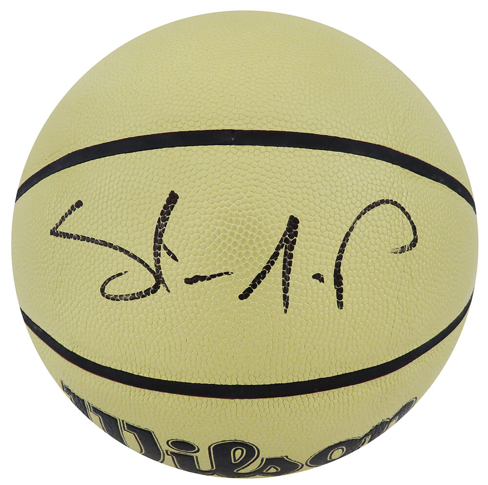Shawn Kemp Autographed Wilson Gold NBA Basketball-Powers Sports Memorabilia