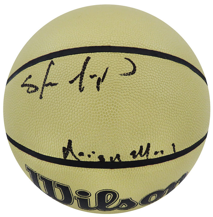 Shawn Kemp Autographed Wilson Gold NBA Basketball with Reign Man-Powers Sports Memorabilia