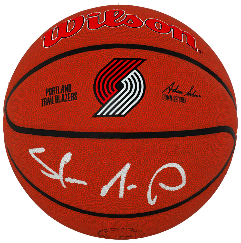 Shawn Kemp Autographed Portland Trailblazers Logo Wilson NBA Basketball-Powers Sports Memorabilia