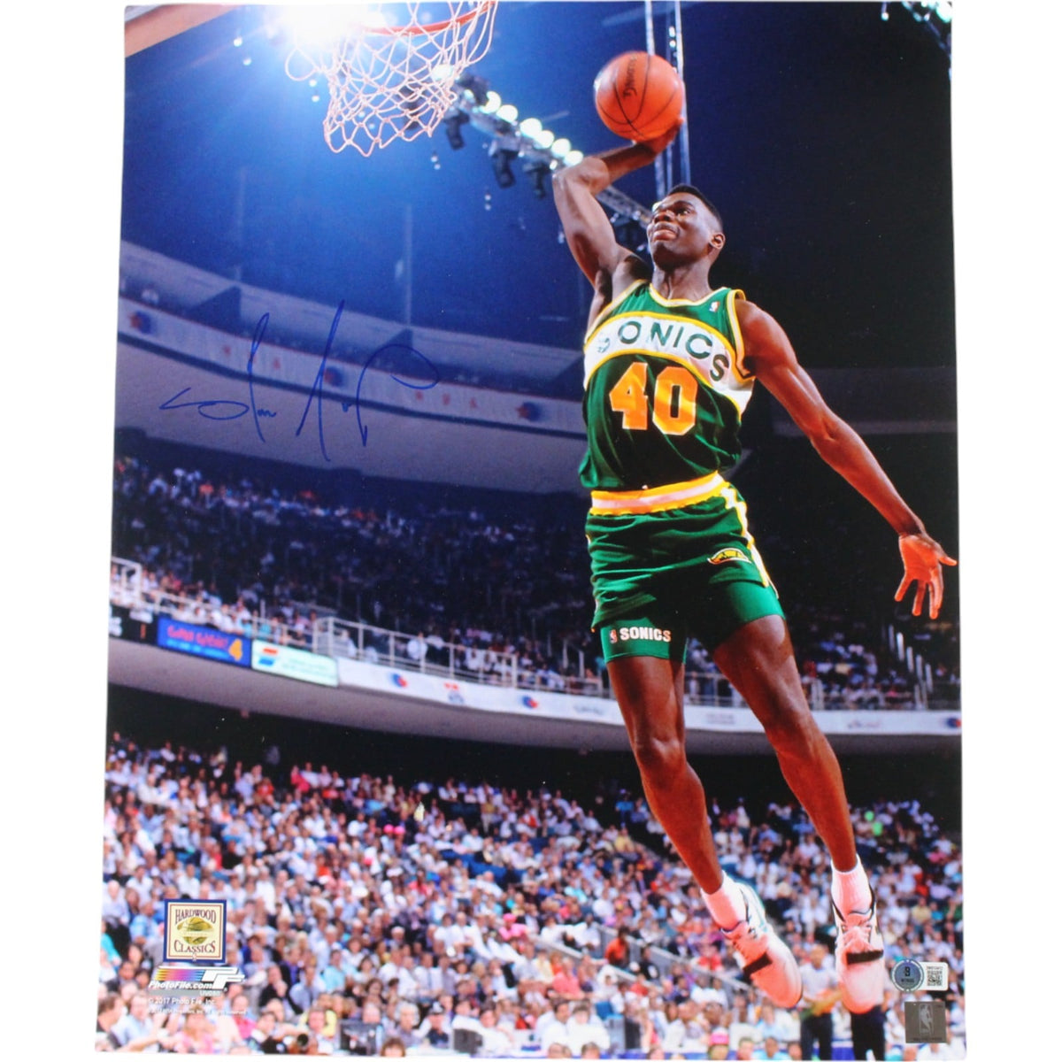 Shawn Kemp Signed Seattle SuperSonics 16x20 Photo – Beckett Witness Authenticated-Powers Sports Memorabilia