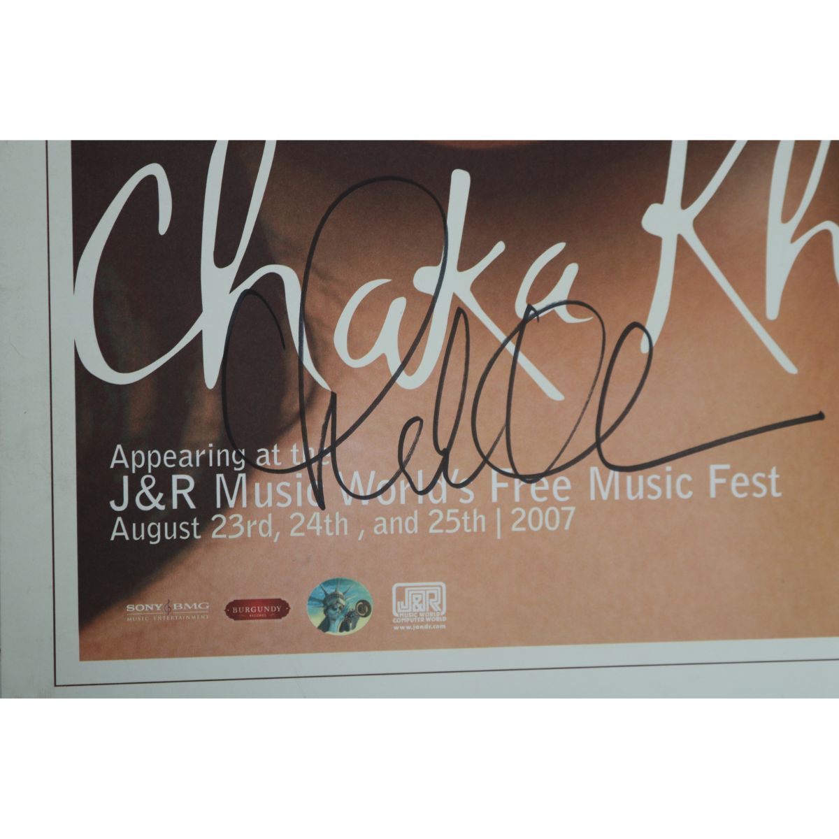 Chaka Khan Signed Foam Mounted 12" x 24" 2007 Music Fest Poster-Powers Sports Memorabilia