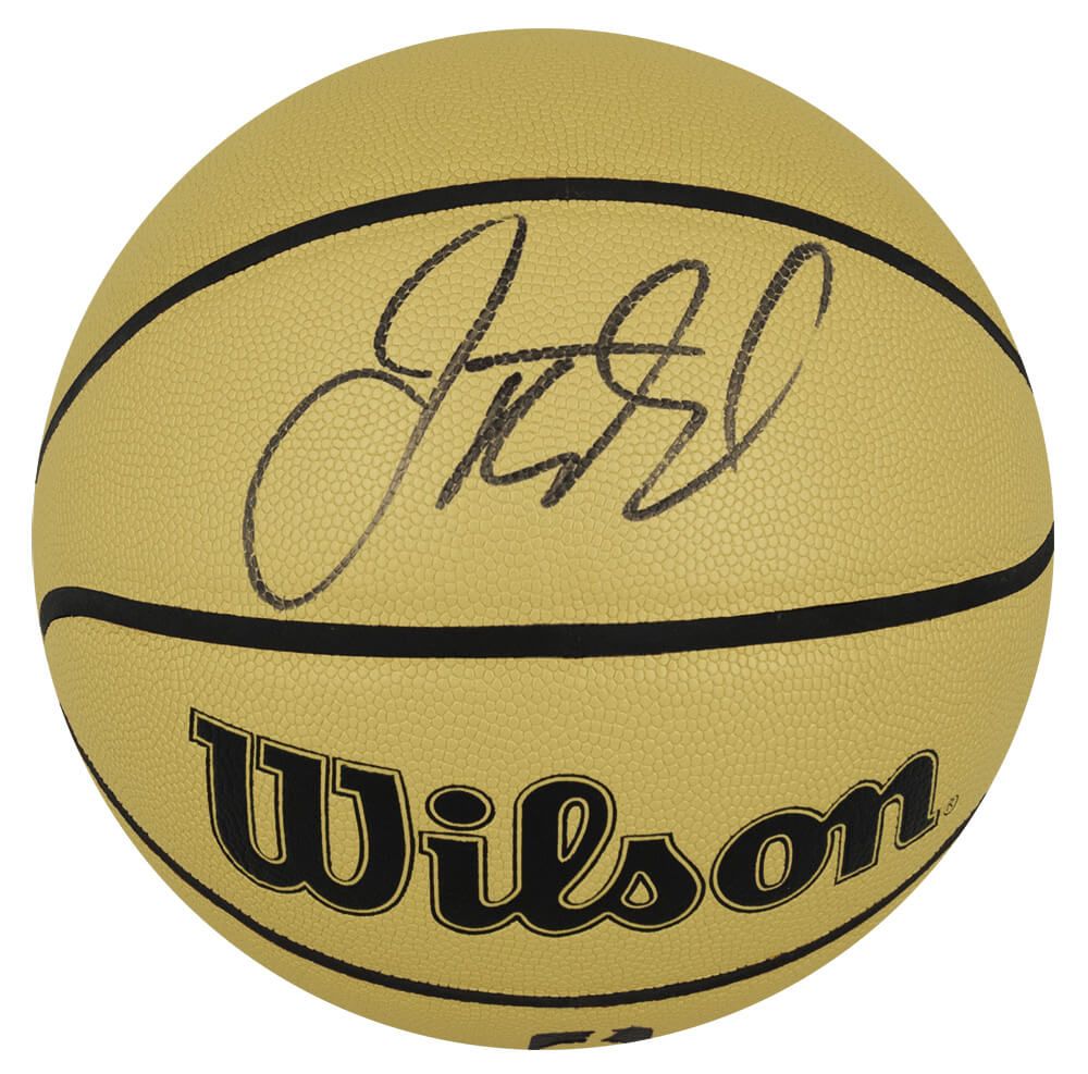 Jason Kidd Autographed Wilson Gold NBA Full Size Basketball-Powers Sports Memorabilia