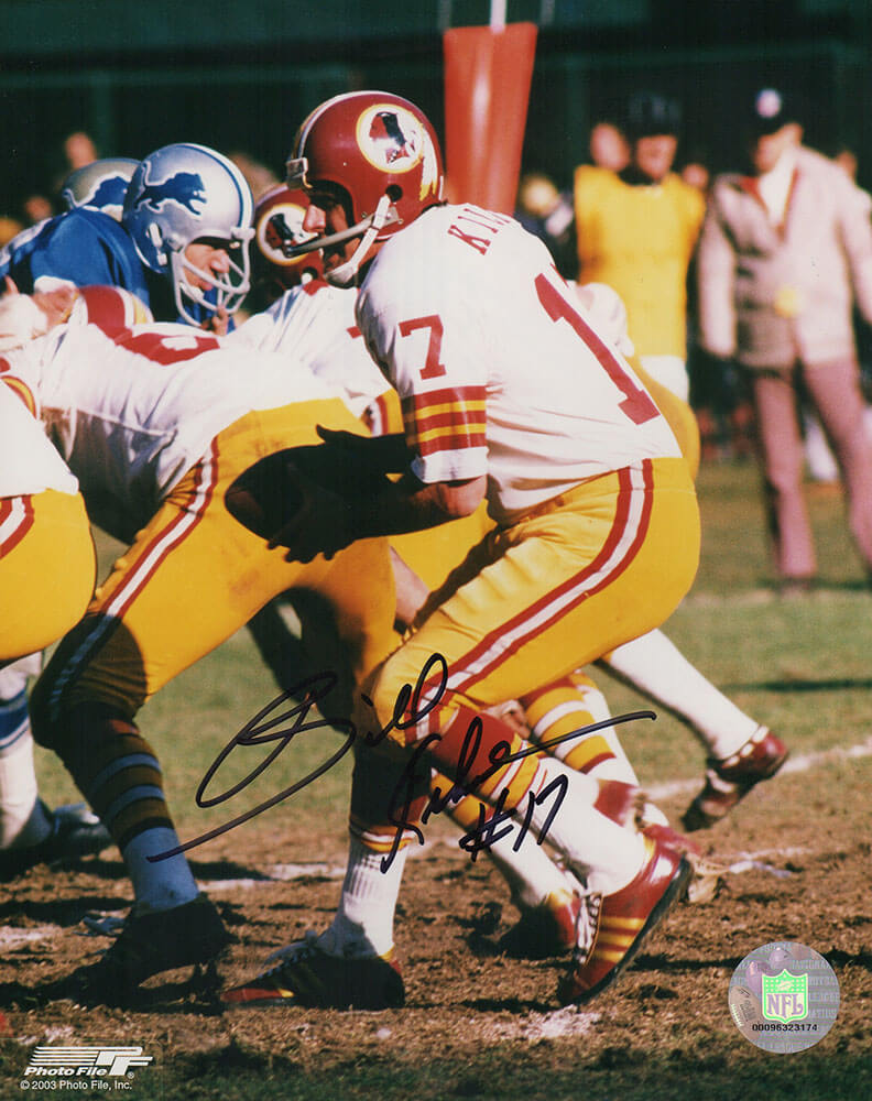 Billy Kilmer Autographed Washigton Football Team White Jersey Action 8x10 Photo-Powers Sports Memorabilia