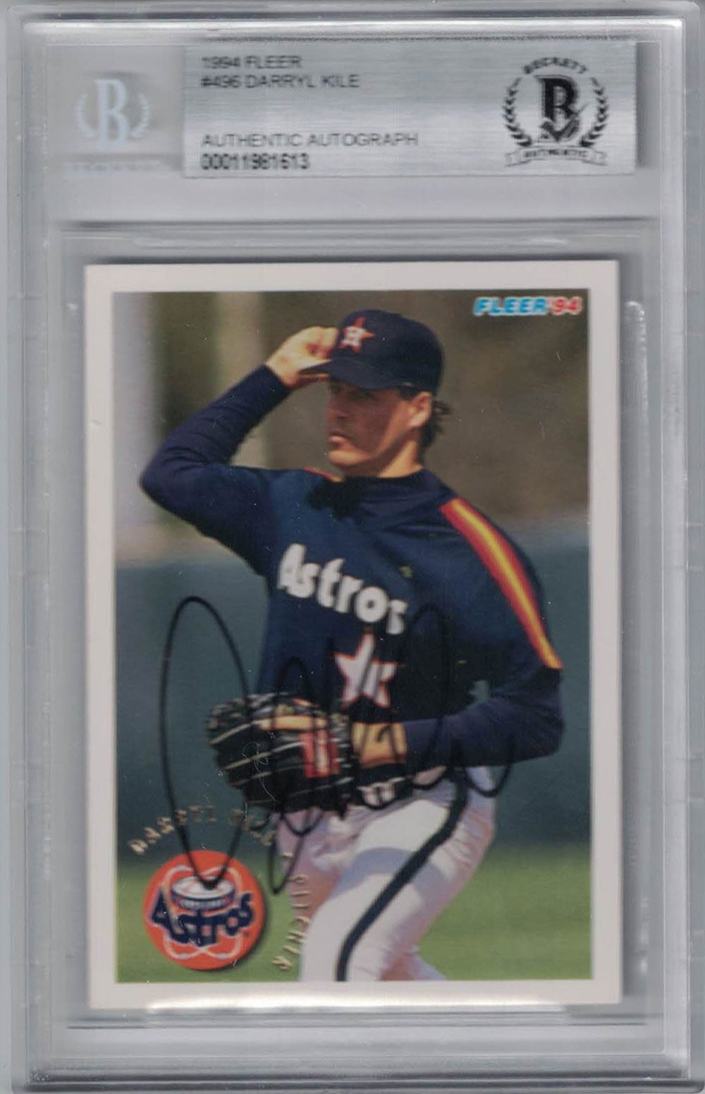 Darryl Kile Houston Astros Signed Card - 1994 Fleer #496 Beckett-Powers Sports Memorabilia