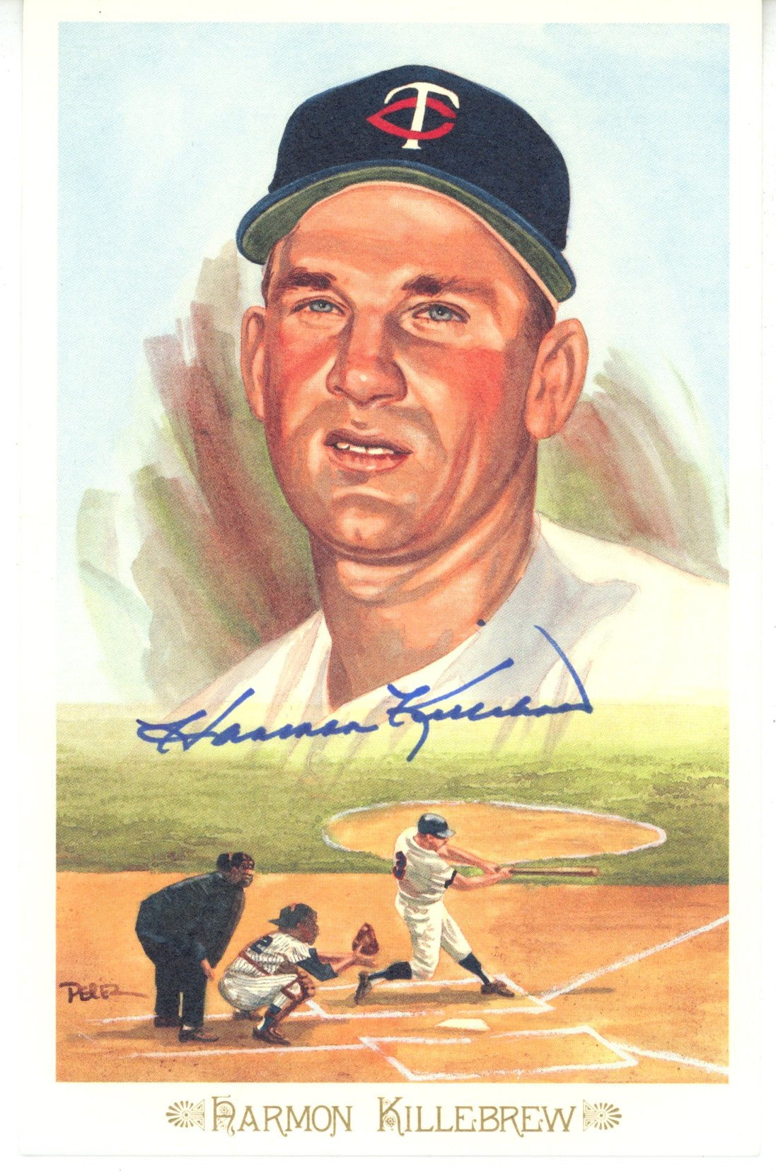 Harmon Killebrew Minnesota Twins Signed Mini Helmet - Perez Steele Postcard Beckett Beckett-Powers Sports Memorabilia