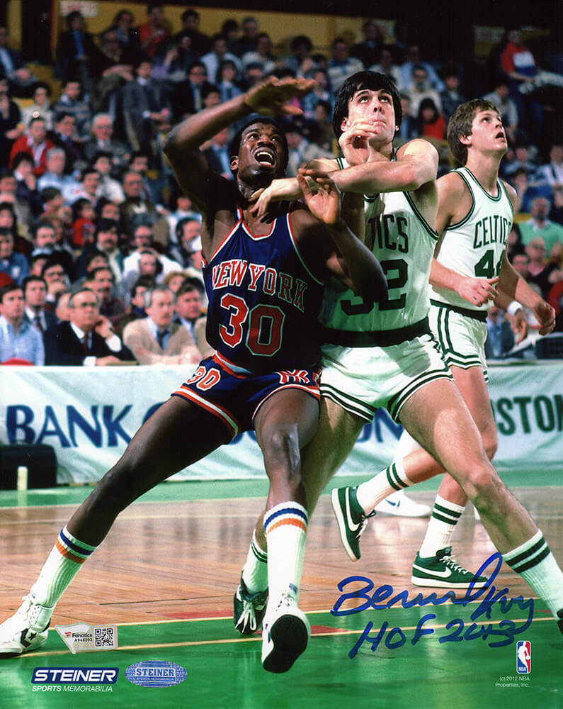 Bernard King Autographed New York Knicks vs Celtics Action 8x10 Photo with HOF 2013 - (Fanatics)-Powers Sports Memorabilia
