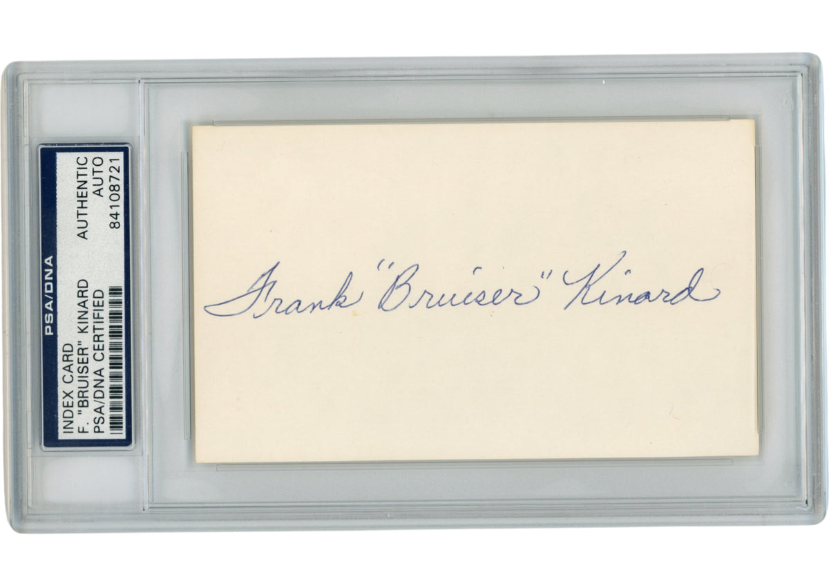 Frank Bruiser Kinard Brooklyn Dodgers Signed Mini Helmet - Index Slabbed PSA PSA-Powers Sports Memorabilia