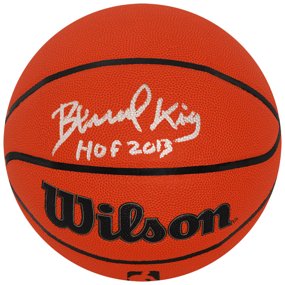 Bernard King Autographed Wilson Indoor/Outdoor NBA Basketball with HOF 2013-Powers Sports Memorabilia
