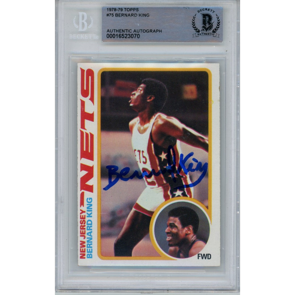 Bernard King New Jersey Nets Signed Card - 1978-1979 Topps 75 Beckett Beckett-Powers Sports Memorabilia
