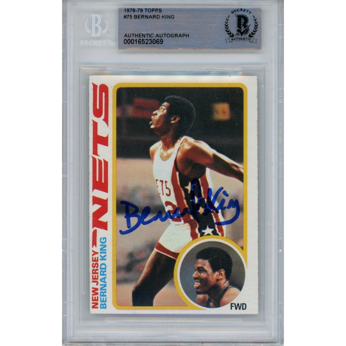 Bernard King New Jersey Nets Signed Card - 1978-1979 Topps 75 Beckett Beckett - 47042-Powers Sports Memorabilia