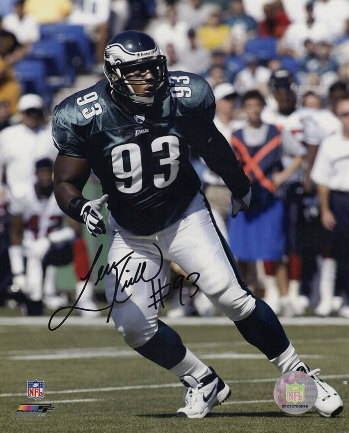 Levon Kirkland Autographed Philadelphia Eagles Green Jersey Action 8x10 Photo-Powers Sports Memorabilia