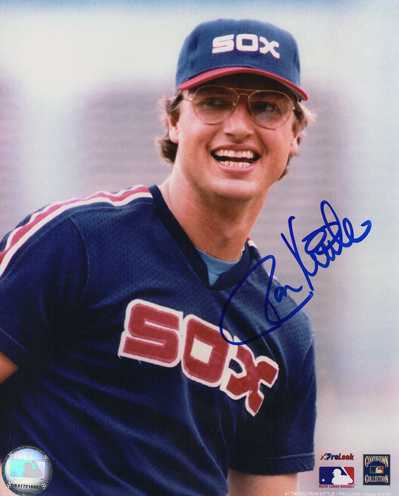 Ron Kittle Autographed Chicago White Sox Navy Jersey Close Up 8x10 Photo-Powers Sports Memorabilia