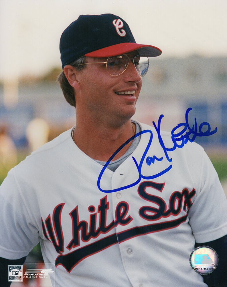 Ron Kittle Autographed Chicago White Sox White Jersey Close Up 8x10 Photo-Powers Sports Memorabilia