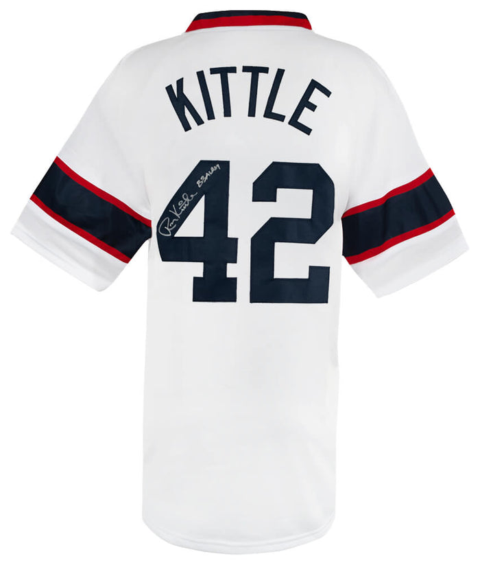 Ron Kittle Autographed White 1980's Style Throwback Custom Baseball Jersey with 83 AL ROY-Powers Sports Memorabilia