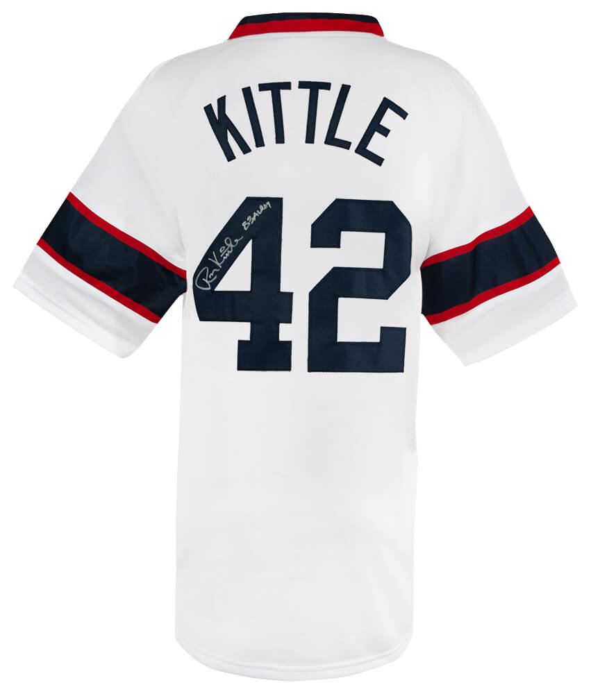 Ron Kittle Autographed White 1980's Style Throwback Custom Baseball Jersey with 83 AL ROY-Powers Sports Memorabilia