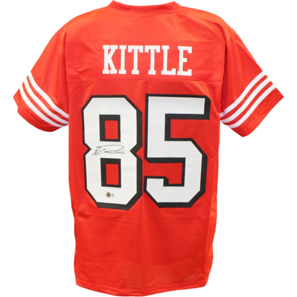 George Kittle Signed Pro Style Size XL Red Jersey – Beckett Witness Authenticated-Powers Sports Memorabilia