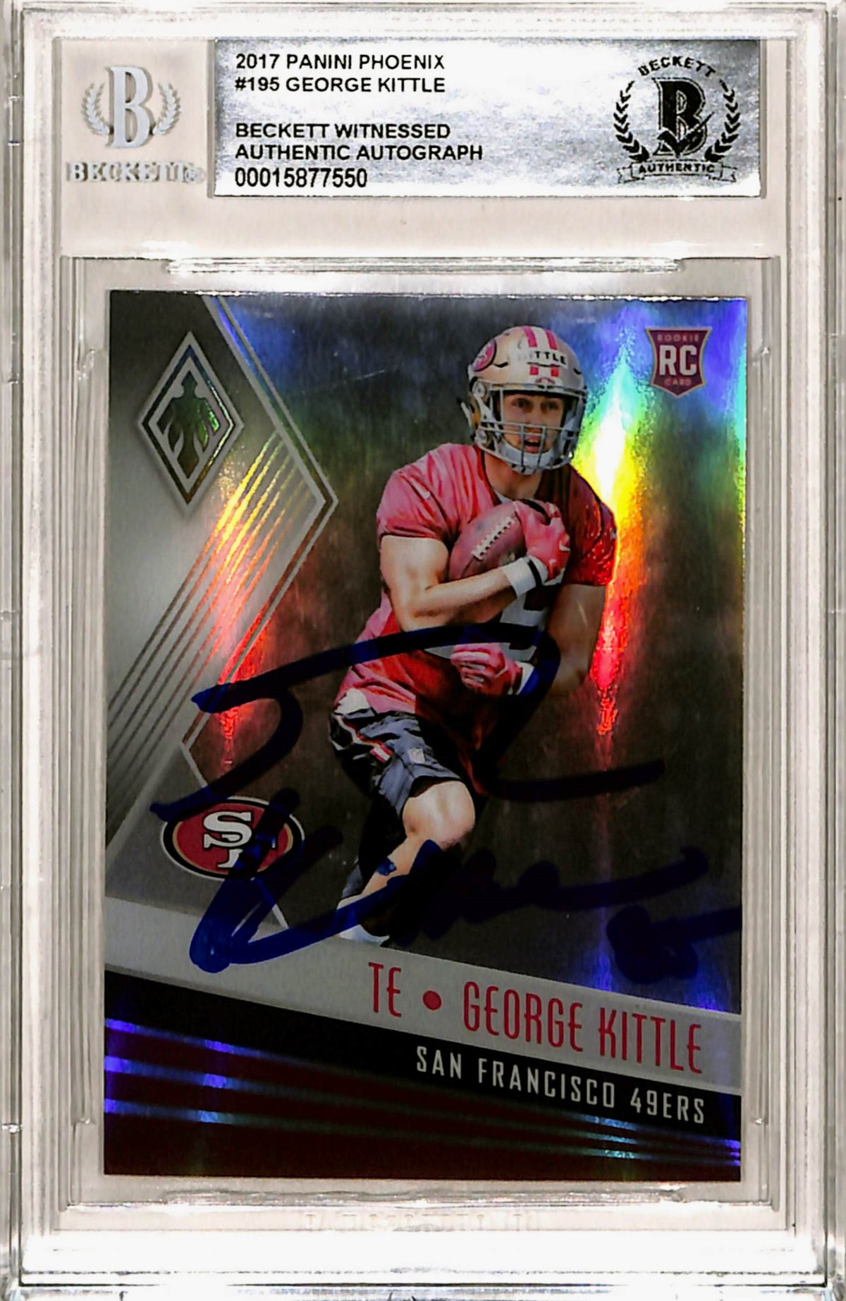 George Kittle San Francisco 49ers Signed Card - 2017 Phoenix #195 Slab Beckett Beckett-Powers Sports Memorabilia