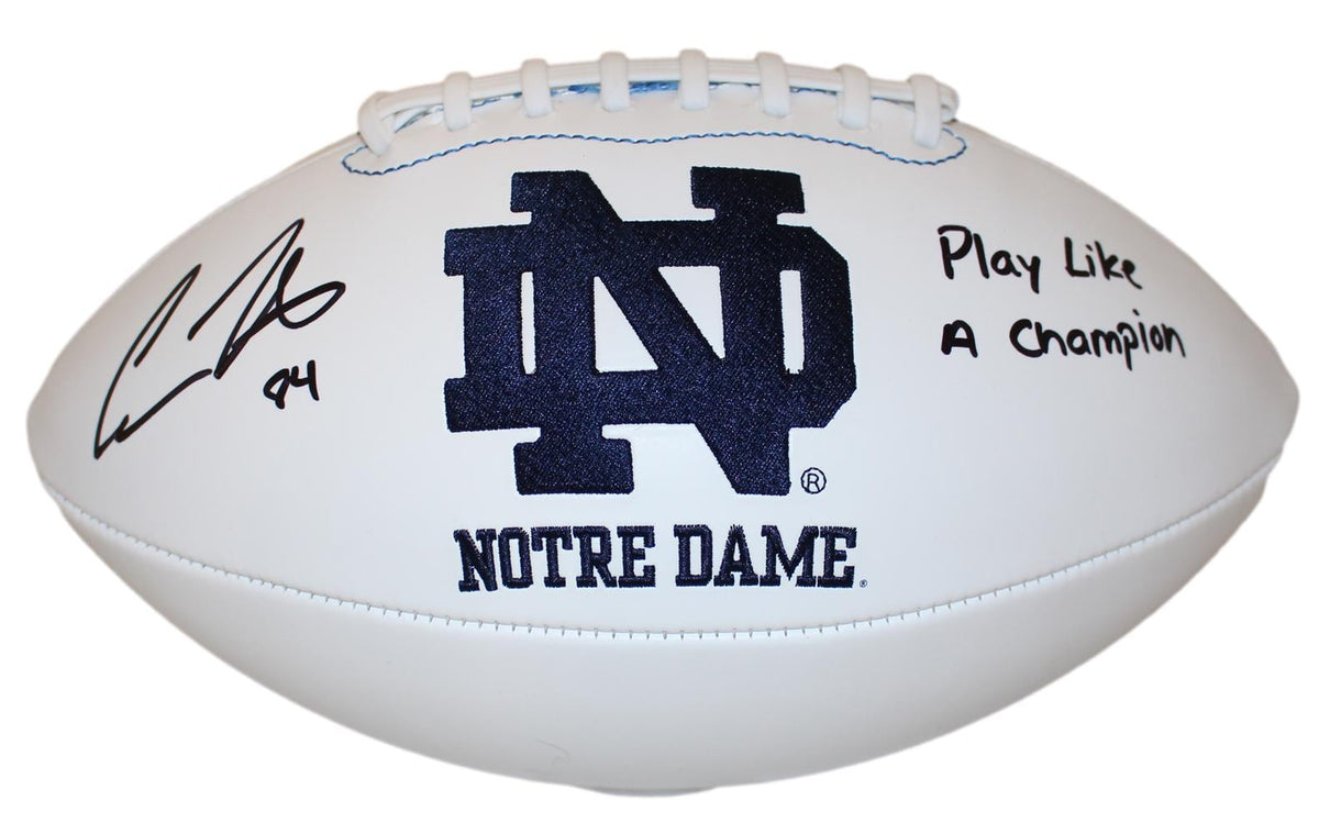 Cole Kmet Signed Notre Dame Fighting Irish Logo Football – Beckett Authenticated-Powers Sports Memorabilia