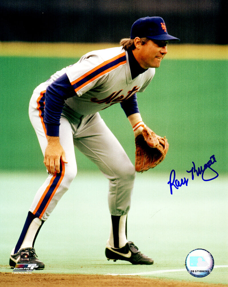Ray Knight Autographed New York Mets Fielding Action 8x10 Photo-Powers Sports Memorabilia