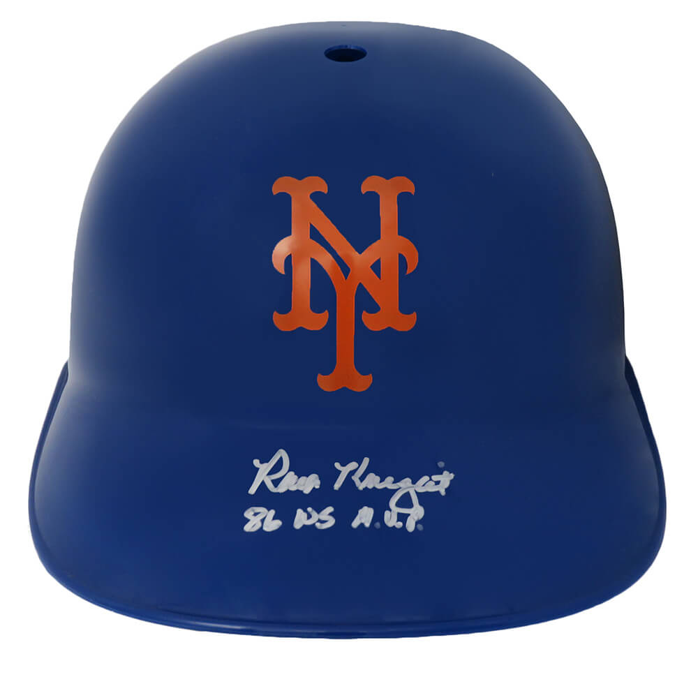Ray Knight Autographed New York Mets Replica Souvenir Batting Helmet with 86 WS MVP-Powers Sports Memorabilia