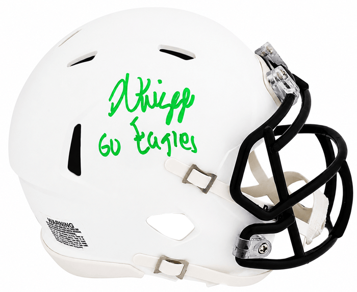 Noah Knigga Autographed Riddell White Speed Mini Helmet with Go Eagles-Powers Sports Memorabilia