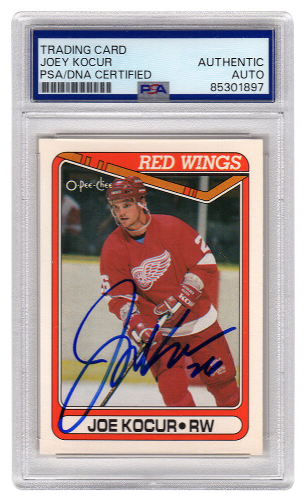 Joe Kocur Detroit Red Wings Autographed 1990 91 O Pee Chee Hockey Card #550-Powers Sports Memorabilia