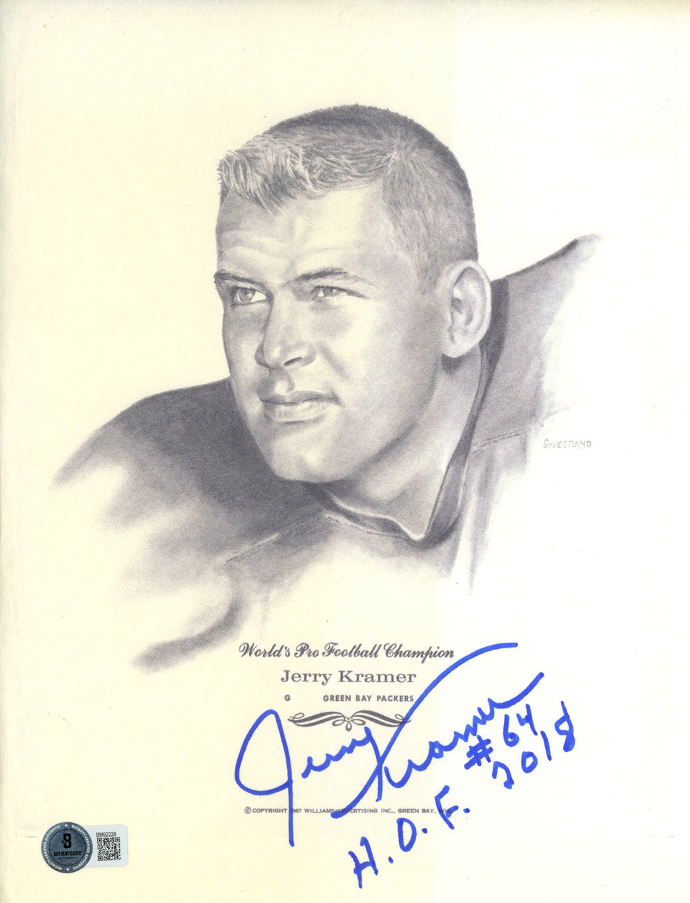 Jerry Kramer Green Bay Packers Signed 8x10 Photo HOF-Powers Sports Memorabilia