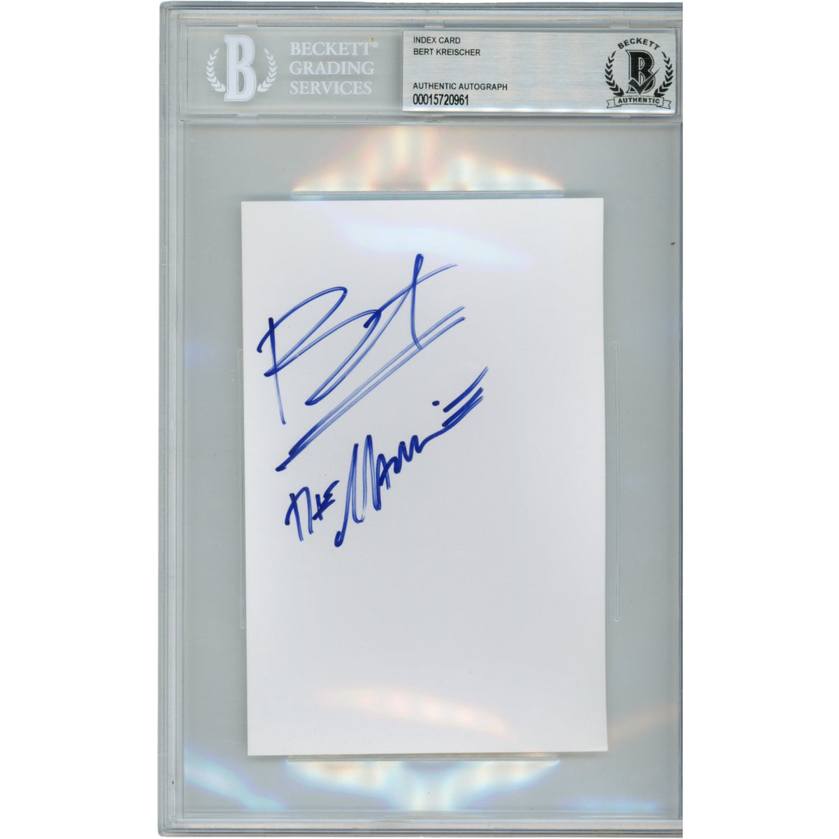 Bert Kreischer Comedian Signed Mini Helmet - The Machine 4x6 Index Slab Beckett Beckett - 54560-Powers Sports Memorabilia
