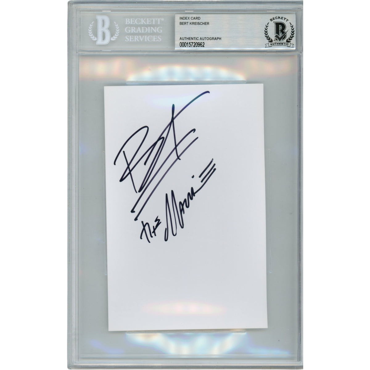 Bert Kreischer Comedian Signed Mini Helmet - The Machine 4x6 Index Slab Beckett Beckett-Powers Sports Memorabilia