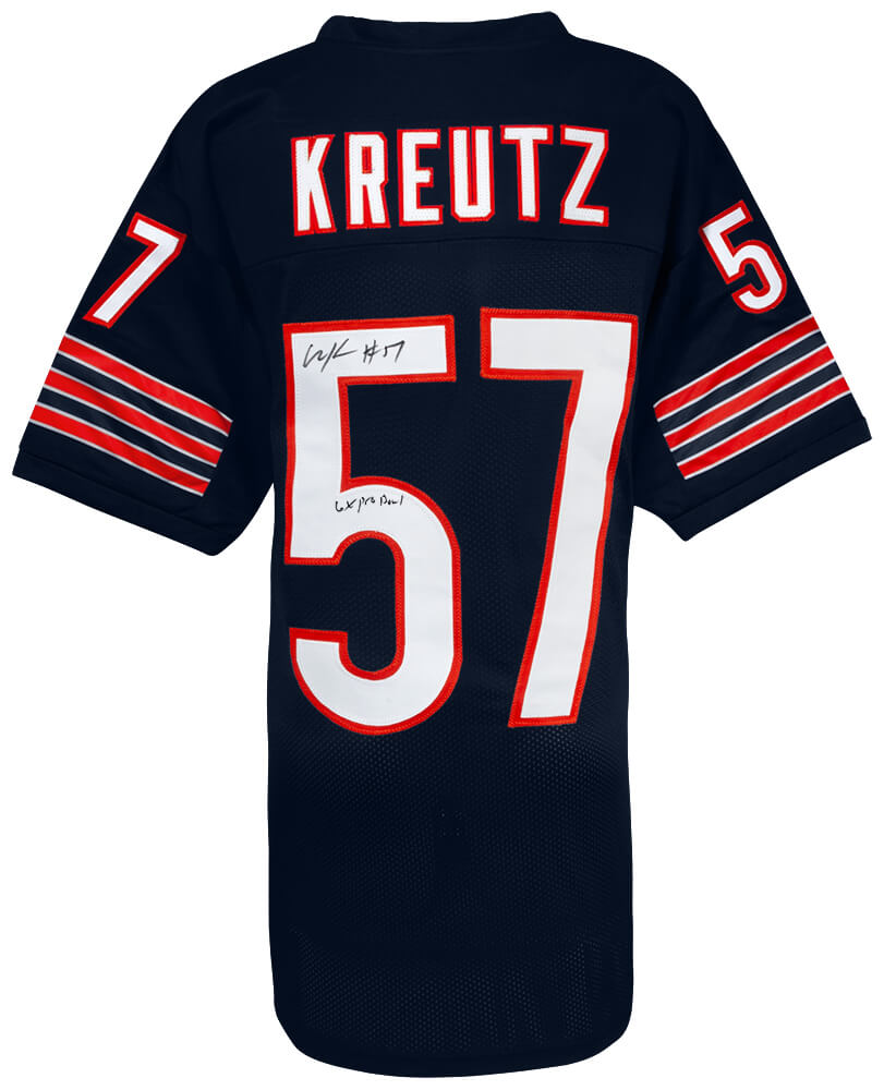 Olin Kreutz Autographed Navy Custom Football Jersey with 6x Pro Bowl-Powers Sports Memorabilia