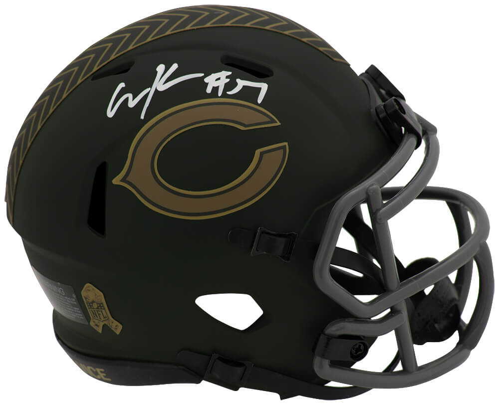 Olin Kreutz Autographed Chicago Bears 2025 SALUTE Riddell Speed Mini Helmet-Powers Sports Memorabilia
