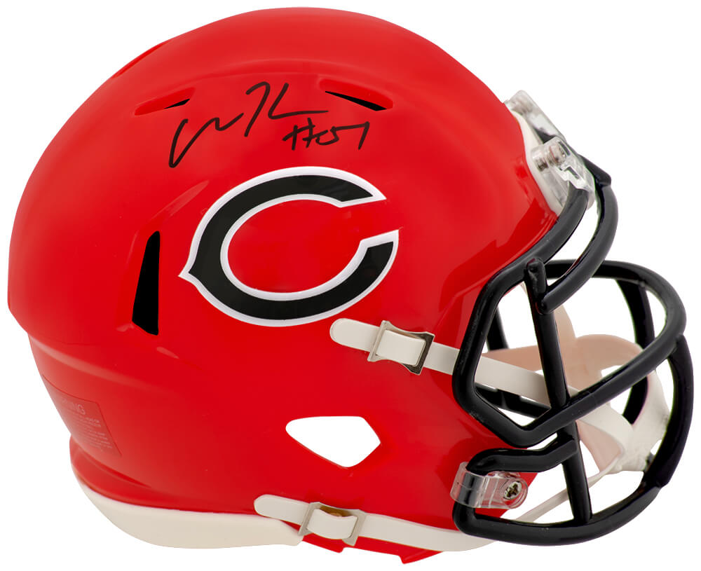 Olin Kreutz Autographed Chicago Bears 2022 Alternate Orange Riddell Speed Mini Helmet-Powers Sports Memorabilia
