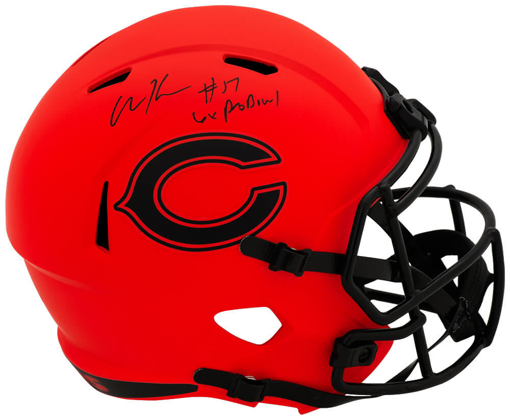 Olin Kreutz Autographed Chicago Bears RAVE Riddell Full Size Speed Replica Helmet with 6x Pro Bowl-Powers Sports Memorabilia