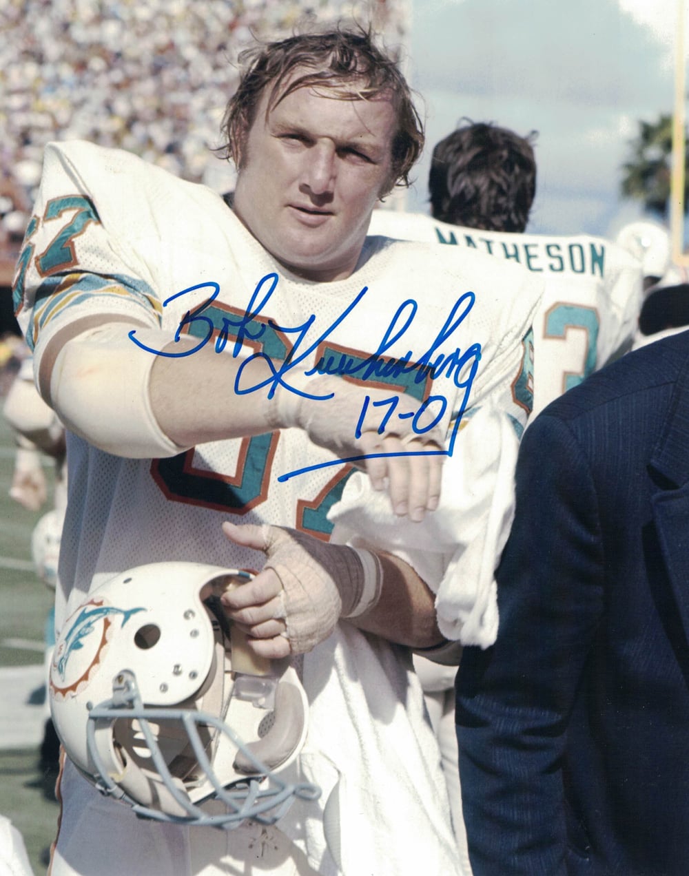 Bob Kuechenberg Miami Dolphins Signed 8x10 Photo 17-0-Powers Sports Memorabilia