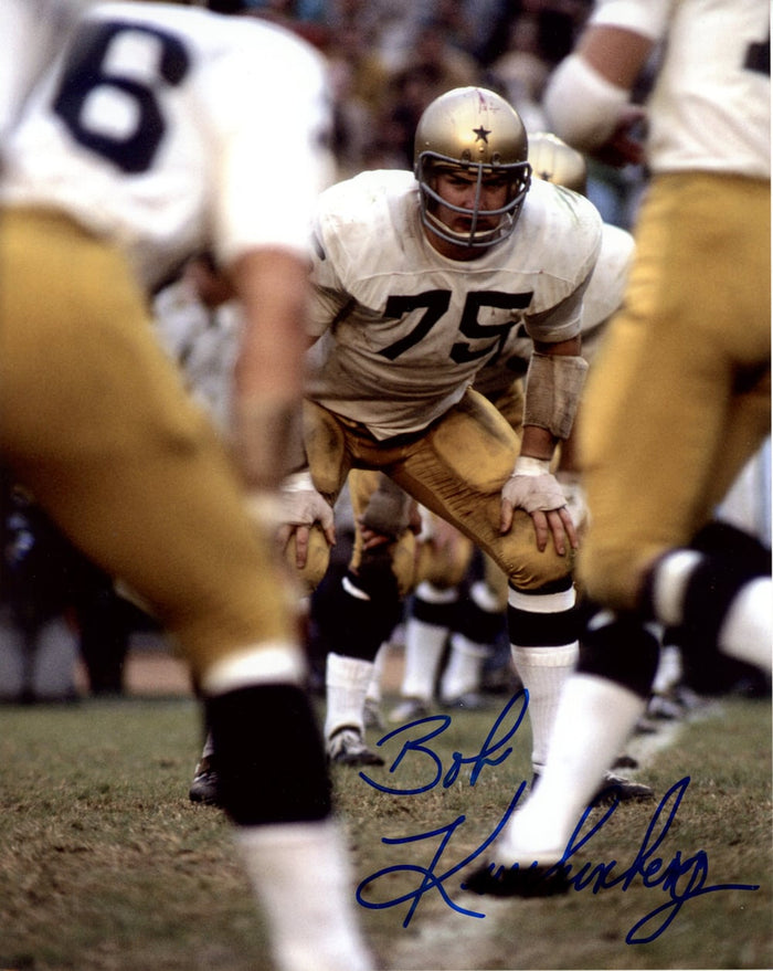Bob Kuechenberg Signed Notre Dame Fighting Irish 8x10 Photo-Powers Sports Memorabilia