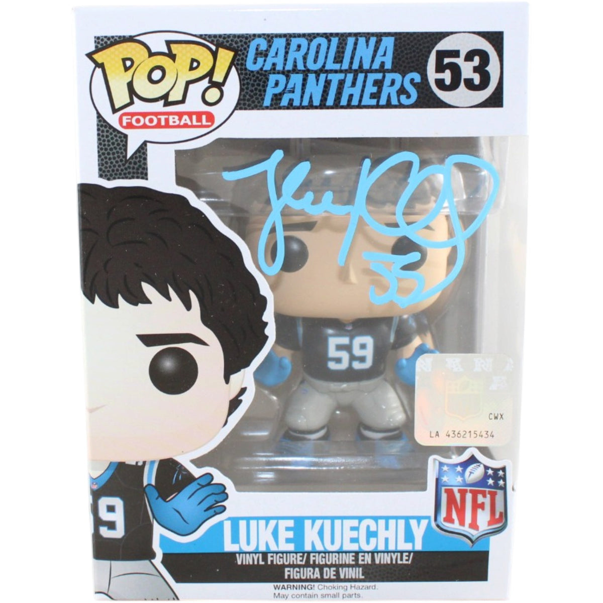 Luke Kuechly Signed Carolina Panthers Funko #53 Beckett WIT 58692 Beckett-Powers Sports Memorabilia