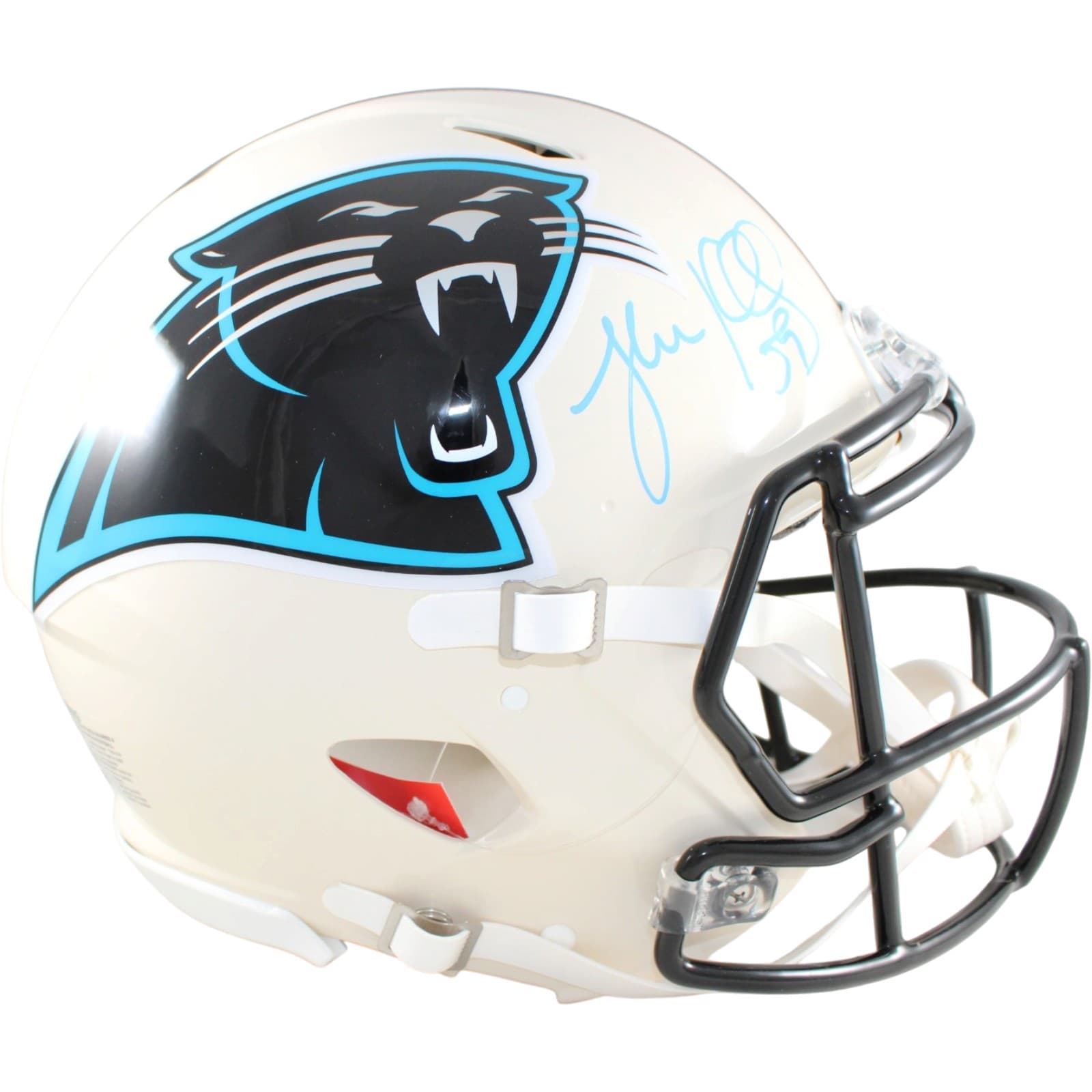 Luke Kuechly Carolina Panthers Signed Full Size Helmet - Proline Retro Beckett WIT Beckett-Powers Sports Memorabilia