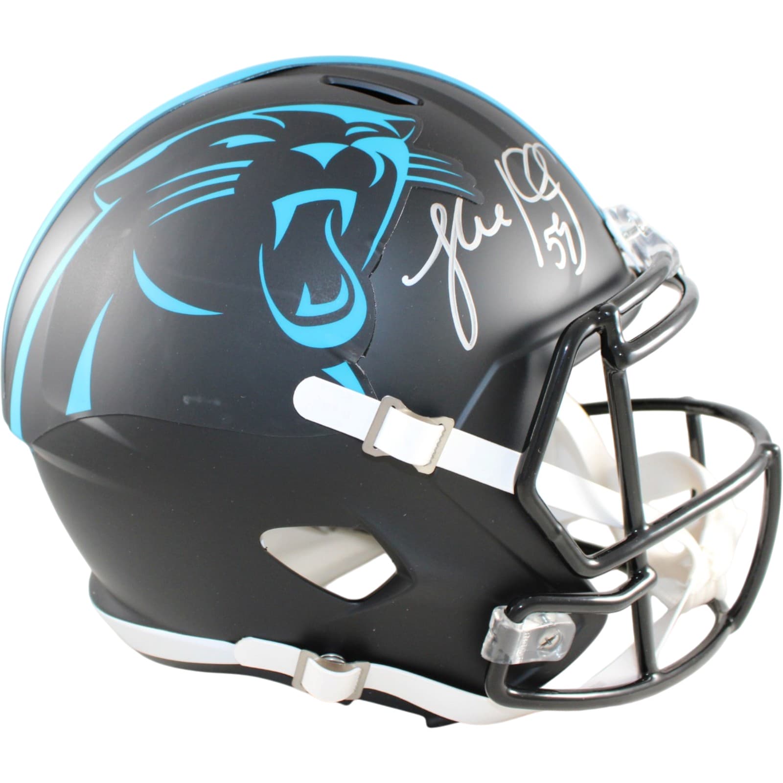 Luke Kuechly Carolina Panthers Signed Full Size Helmet - F/S Replica Alt 22 Beckett W Beckett-Powers Sports Memorabilia