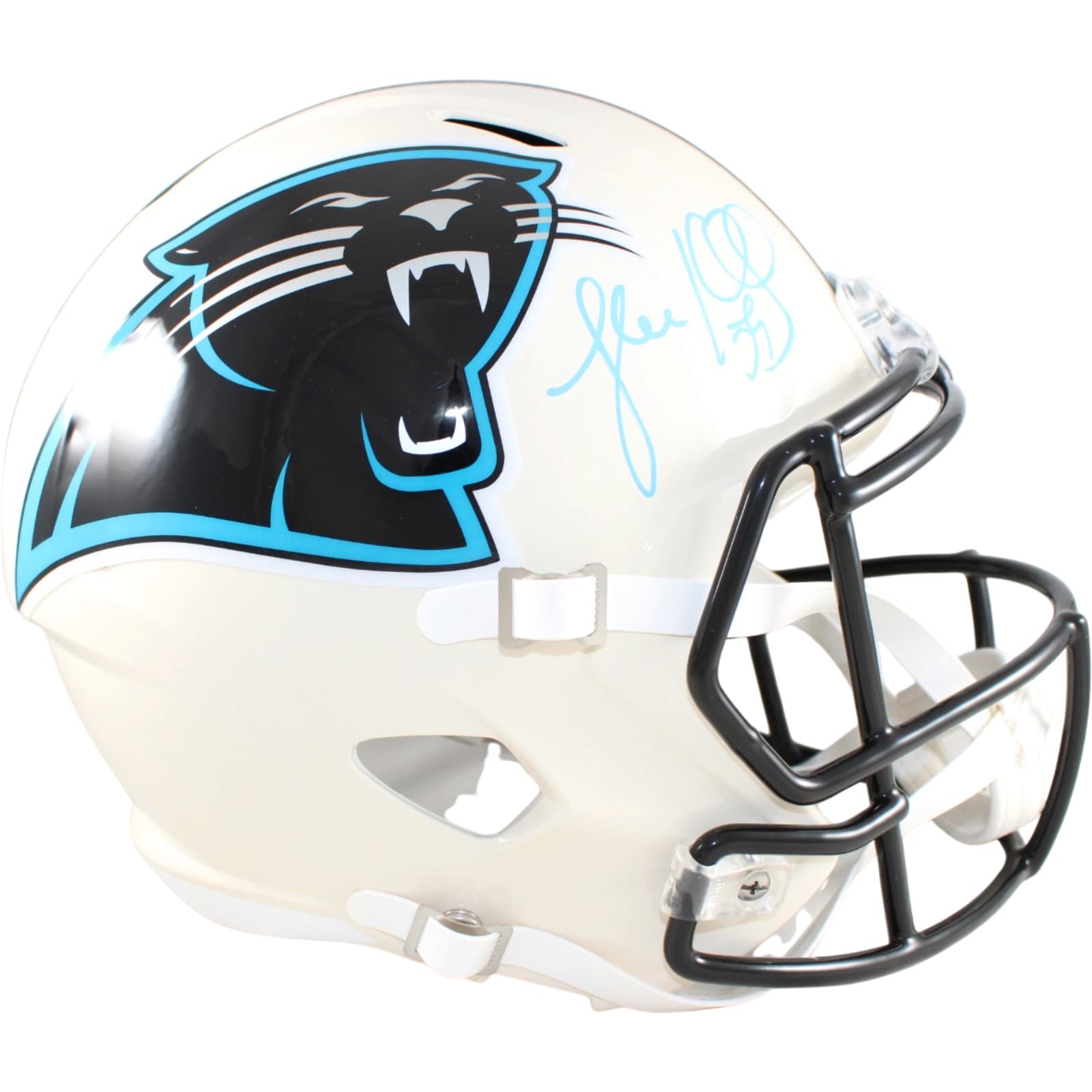 Luke Kuechly Carolina Panthers Signed Full Size Helmet - F/S Replica Retro Beckett W Beckett-Powers Sports Memorabilia