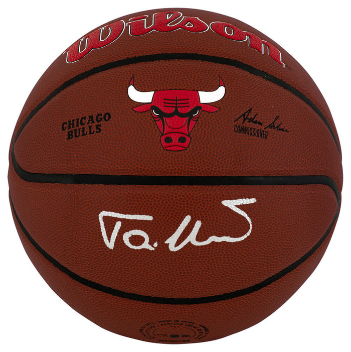 Toni Kukoc Autographed Chicago Bulls Logo Wilson Alliance NBA Basketball-Powers Sports Memorabilia