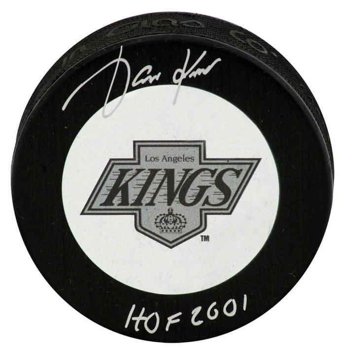 Jari Kurri Autographed Edmonton Oilers Logo Hockey Puck with HOF'01-Powers Sports Memorabilia